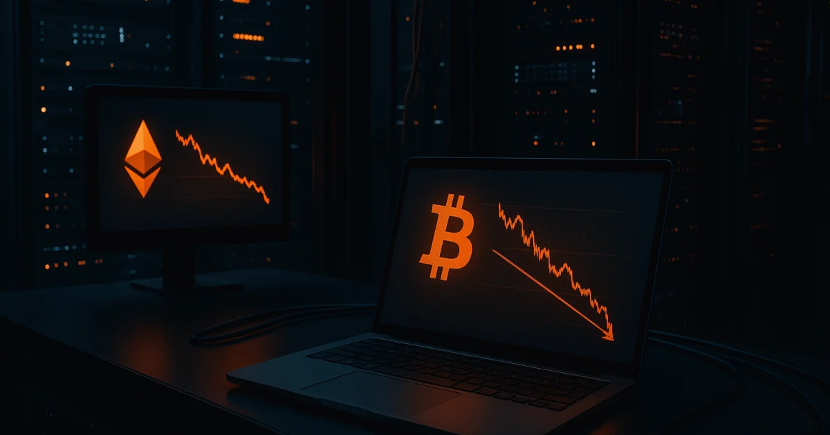 Bitcoin és Ethereum árfolyamok esése a geopolitikai események hatására