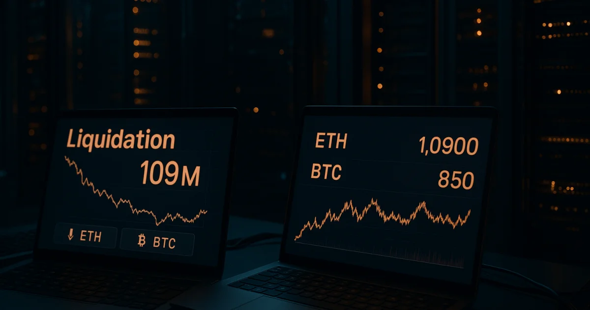 Kripto likvidációk 109M dollárra emelkedtek: ETH és BTC a középpontban