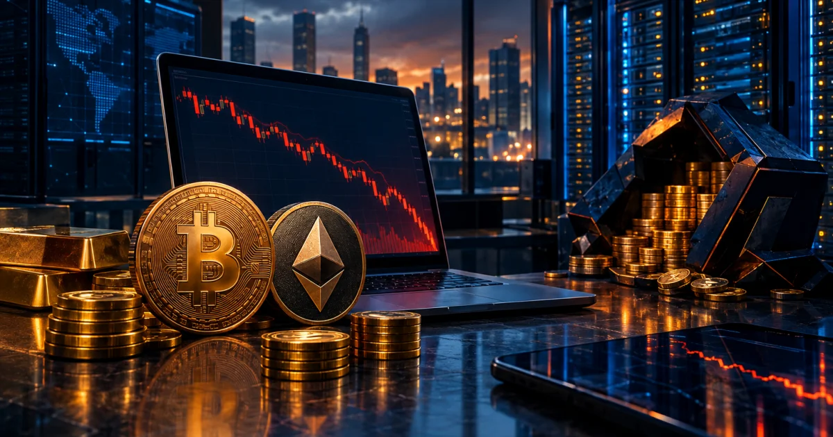 Bitcoin és Ethereum árfolyama jelentősen csökkent, $350M kripto long pozíció likvidálva